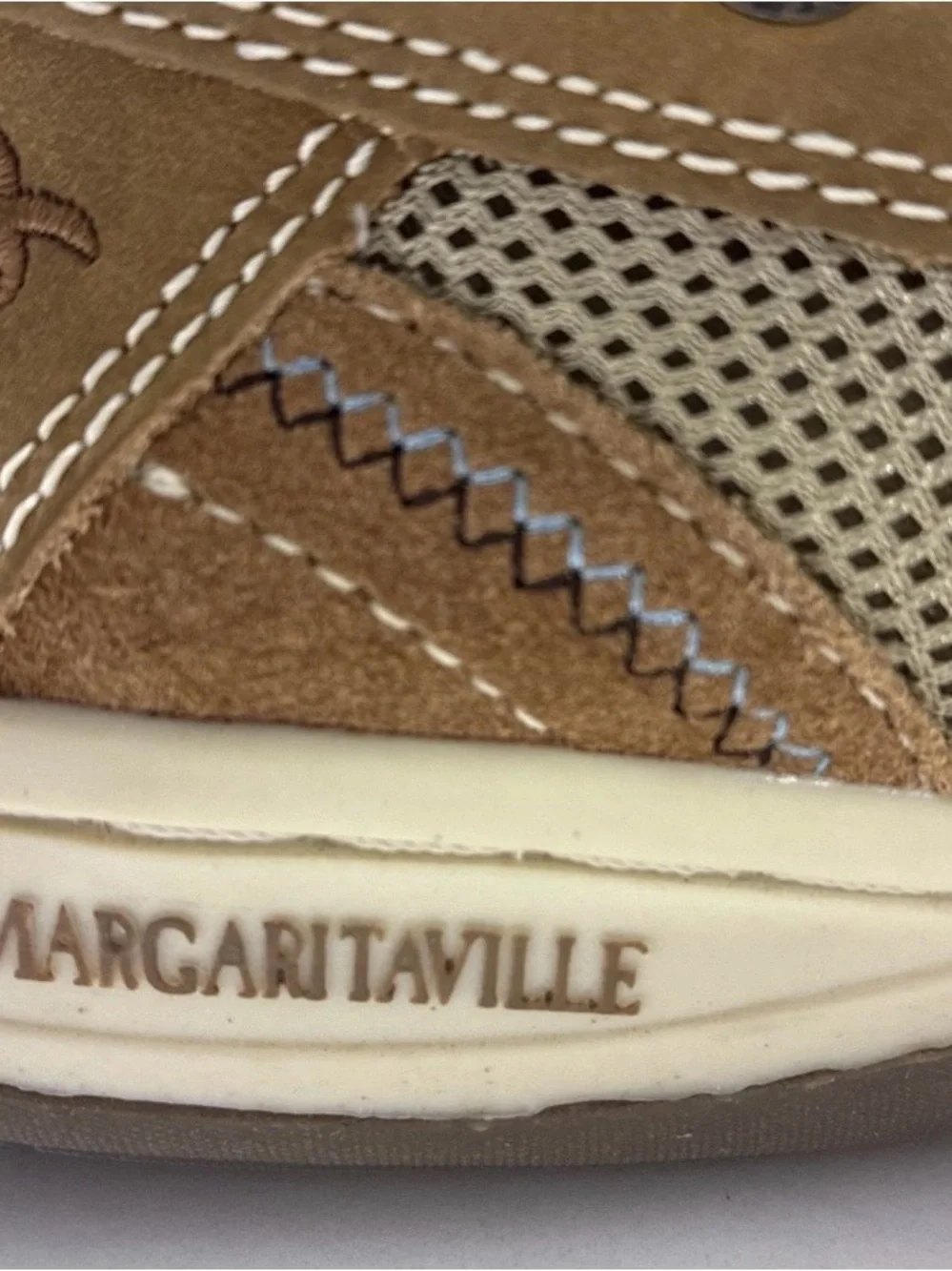 Margaritaville Anchor Lace Up Boat Shoes Brown Leather Textile Upper Men's Sz 12